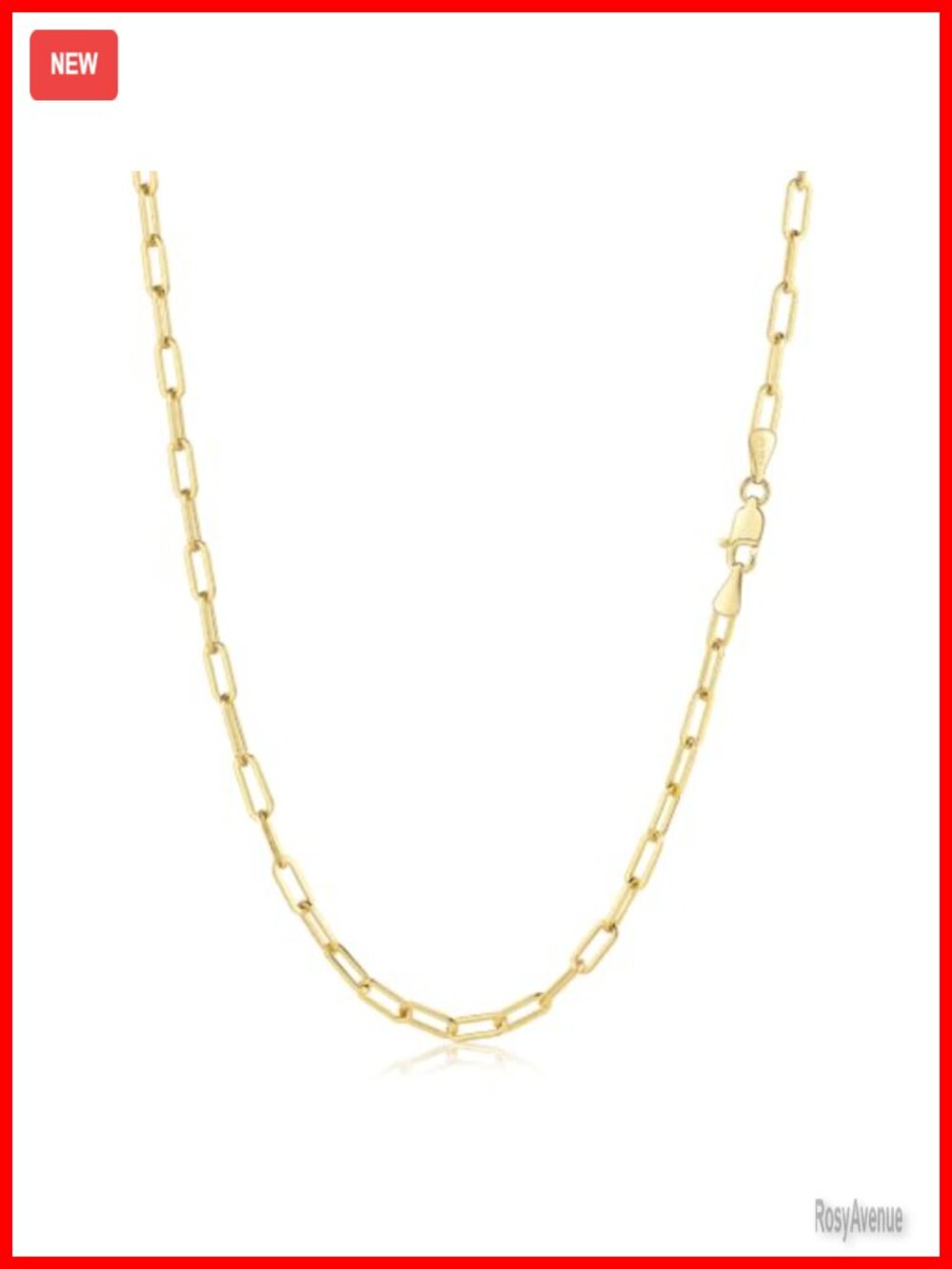 14K Gold Filled Paperclip Chain Necklace 3mm Lobster Clasp Minimalist